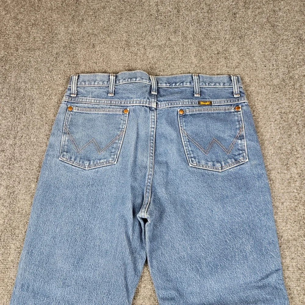 Wrangler 936DEN Cowboy Cut Slim Fit Frayed Hem Jeans Blue Denim 35x27